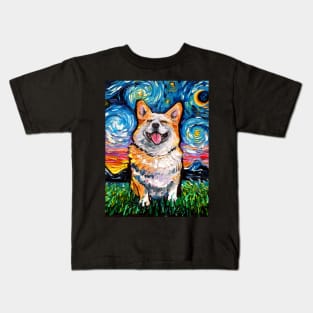 Smiling Corgi Night, Kids T-Shirt